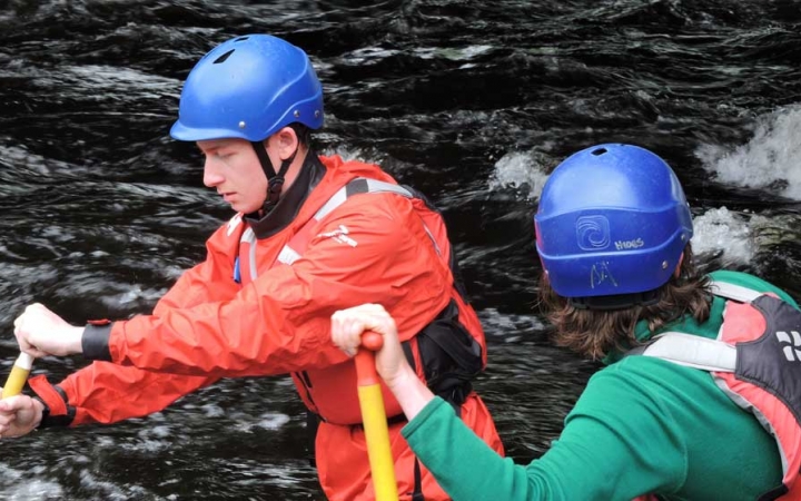 students learn whitewater skills